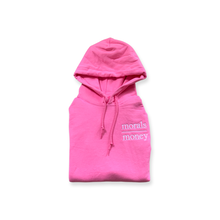 Load image into Gallery viewer, Stitched • morals || money hoodies (2 colors - grand logo)